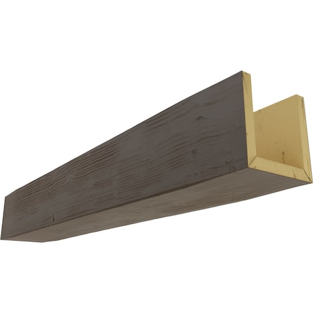 3-Sided (U-beam) Sandblasted Endurathane Faux Wood Ceiling Beam, NaturaL Honey Dew, 6W X 6H X 8'L